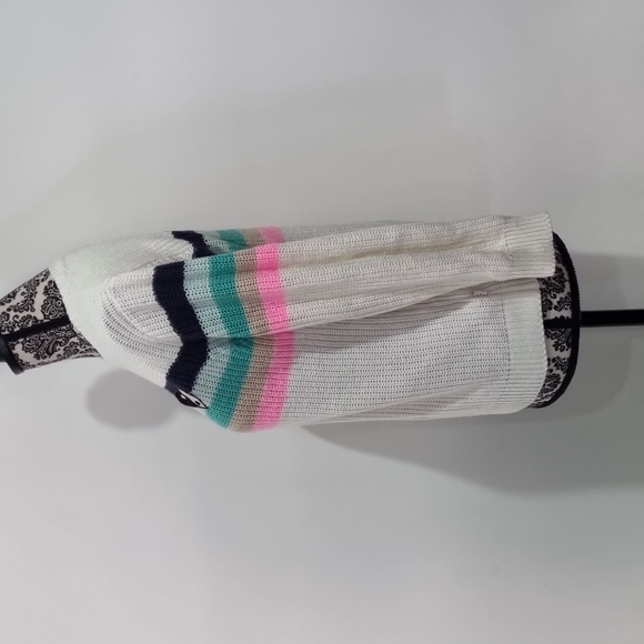 Ghanda, girls knit jumper, cream with colourful stripes, size 9-10 - Picture 5 of 9